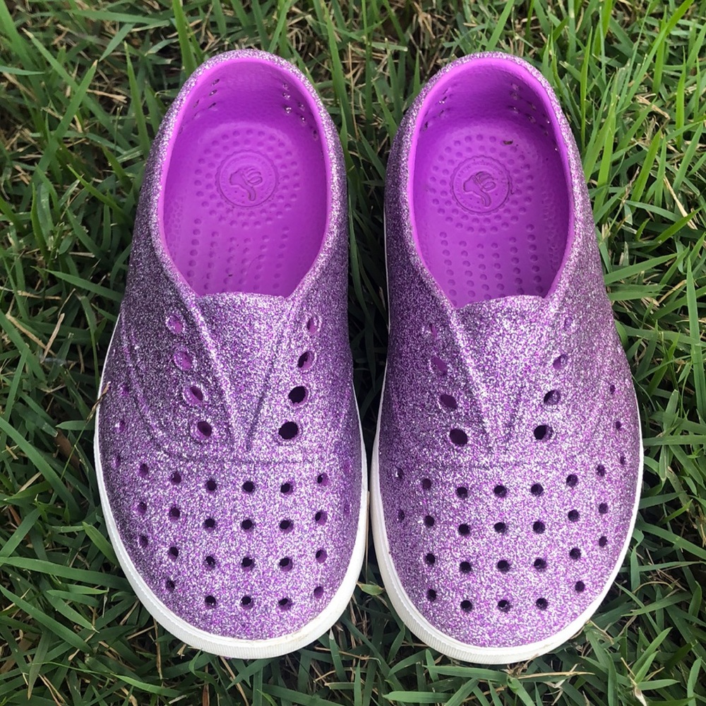 Native Shoes- Purple Glitter- Size 10c